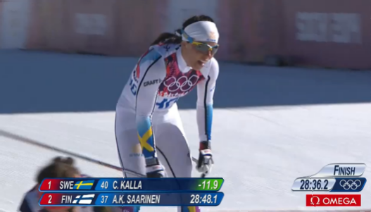 En trött Charlotte Kalla bärgar sitt andra silver i OS