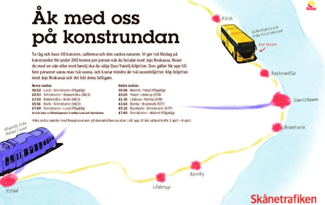Skånetrafikens förslag på konstrunda finns här.|©  : Skånetrafiken